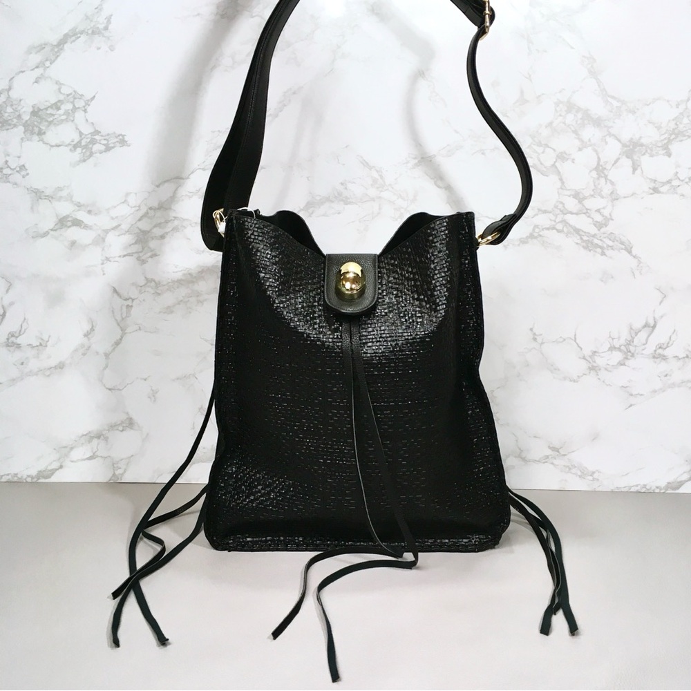 Textured Crossbody Tote Purse